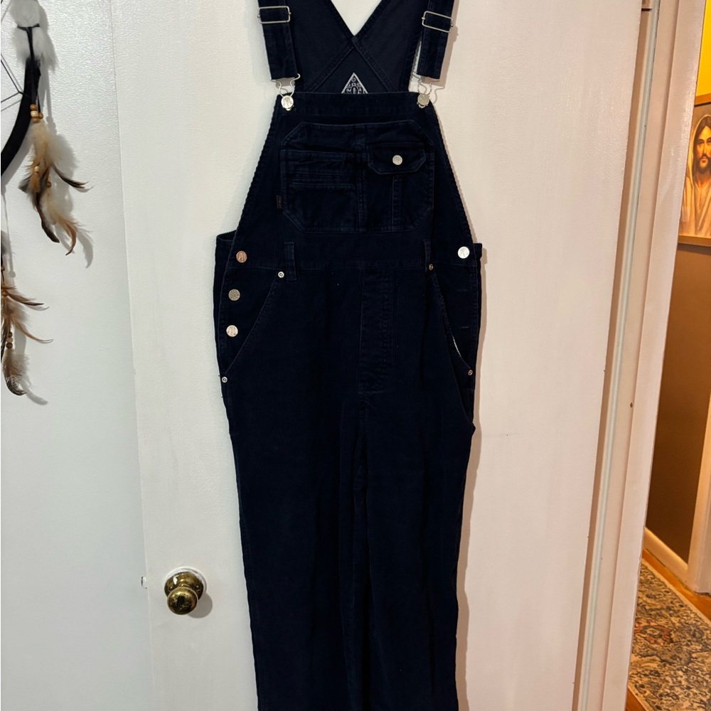 Squeeze Black Denim Overalls Classic Style